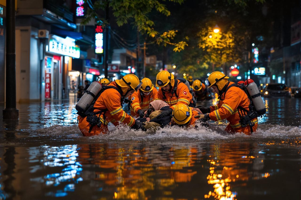 吾爱吃瓜网社会聚焦：暴雨内涝救援人员连夜转移被困群众感人画面